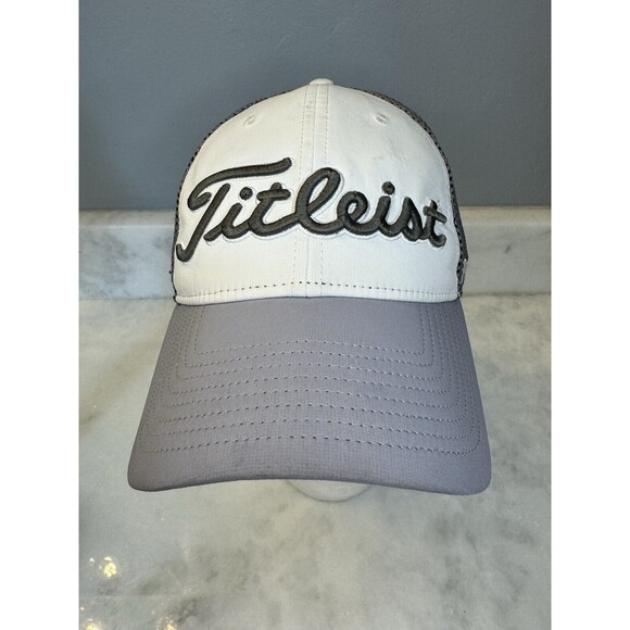 Titleist FootJoy Pro V1 Golf Hat Men’s Adjustable White Gray Preowned - Picture 1 of 9